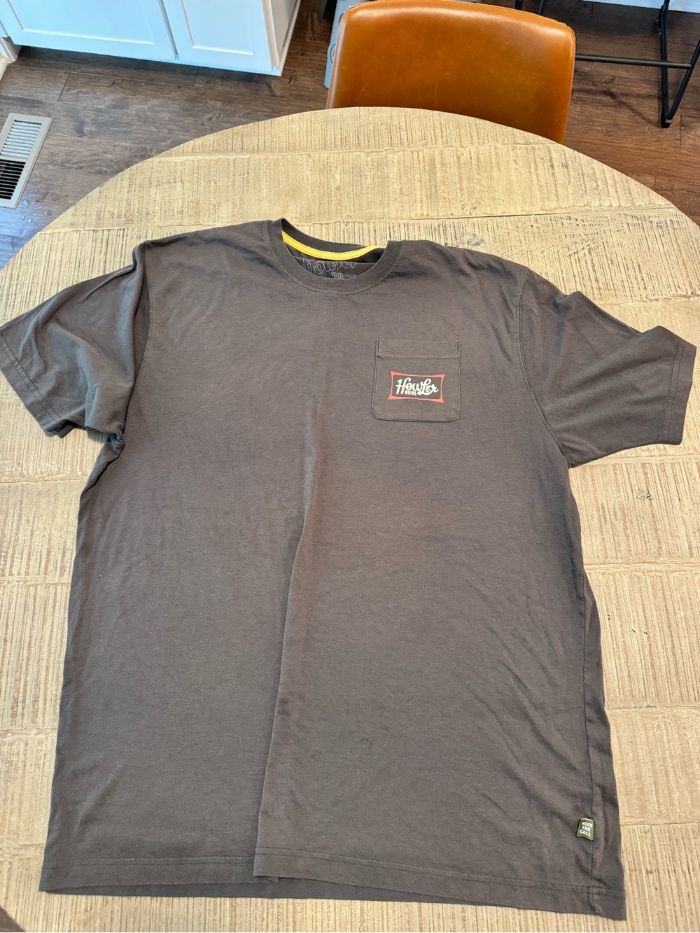 Howler Brothers Black Short-Sleeve Pocket Tee with Red Logo